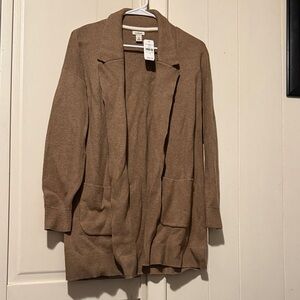 L.L. Bean Women's Brown Open Front Cardigan